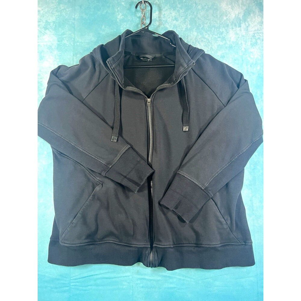 Athleta Black Full Zip Fleece Hooded Hoodie Women’s Plus Size 3X